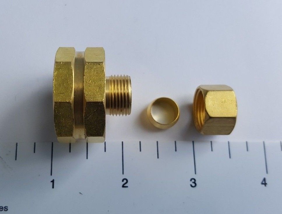 10) 3/8" OD COMPRESSION X 3/4 FHT GARDEN HOSE THREADED FEMALE ADAPTER, LEAD FREE