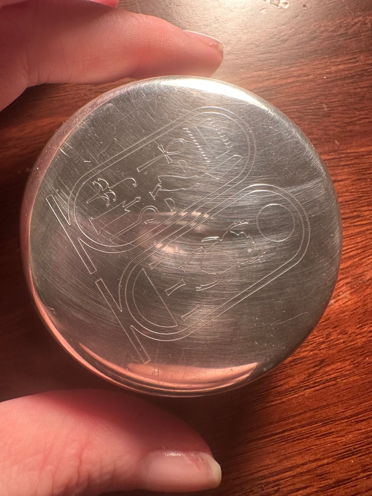 Cartier Vintage Sterling Silver Egyptian Cartouche Motif Trinket Box (50g)