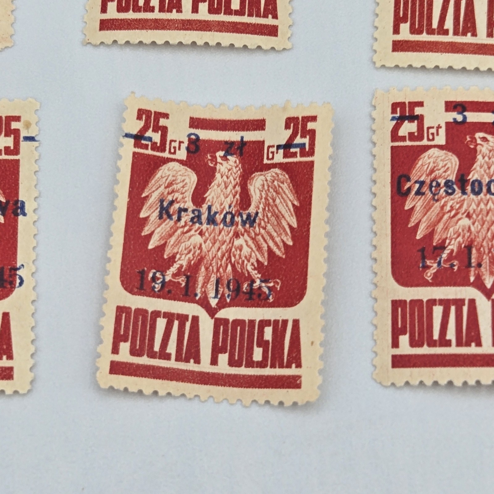 POLAND 1945 Liberation Of Polish Towns Stamps Lot Of 12 Poctza Polska Warszawa..