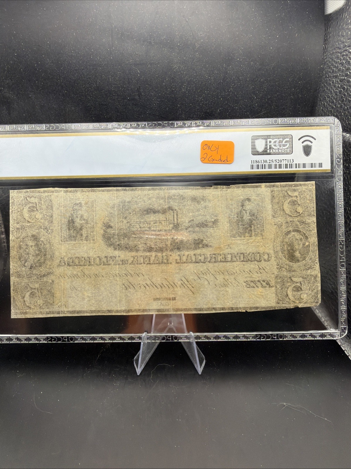 1830s APALACHICOLA, FLORIDA $5 COMMERICAL BANK OF FLORIDA NOTE PMG VERY FINE 25