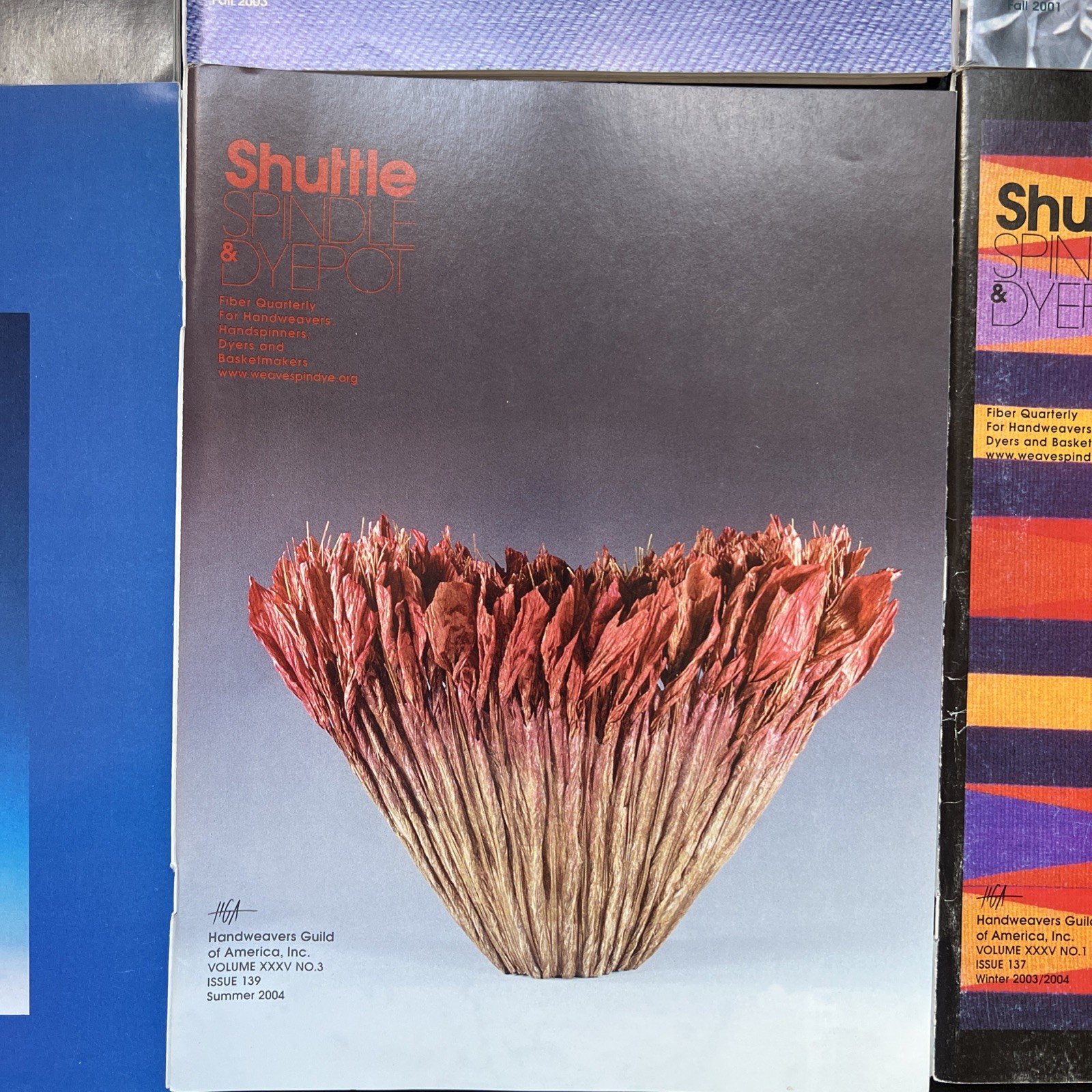 Lot Of 6 Vintage Shuttle Spindle & Dyepot Magazines 2001-2006 Sewing Weaving