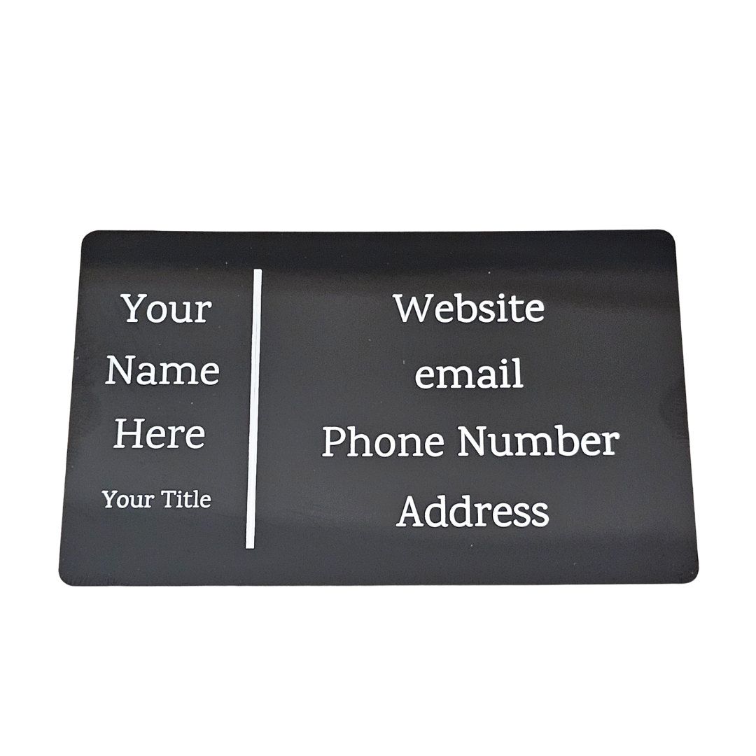 Custom Personalized Laser Engraved Metal Business Cards .20mm .45mm .80mm thick
