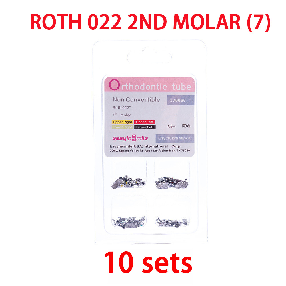 40pc Dental Buccal Tubes Orthodontic brackets 1st Molar 2nd Roth/MBT Non-Convert