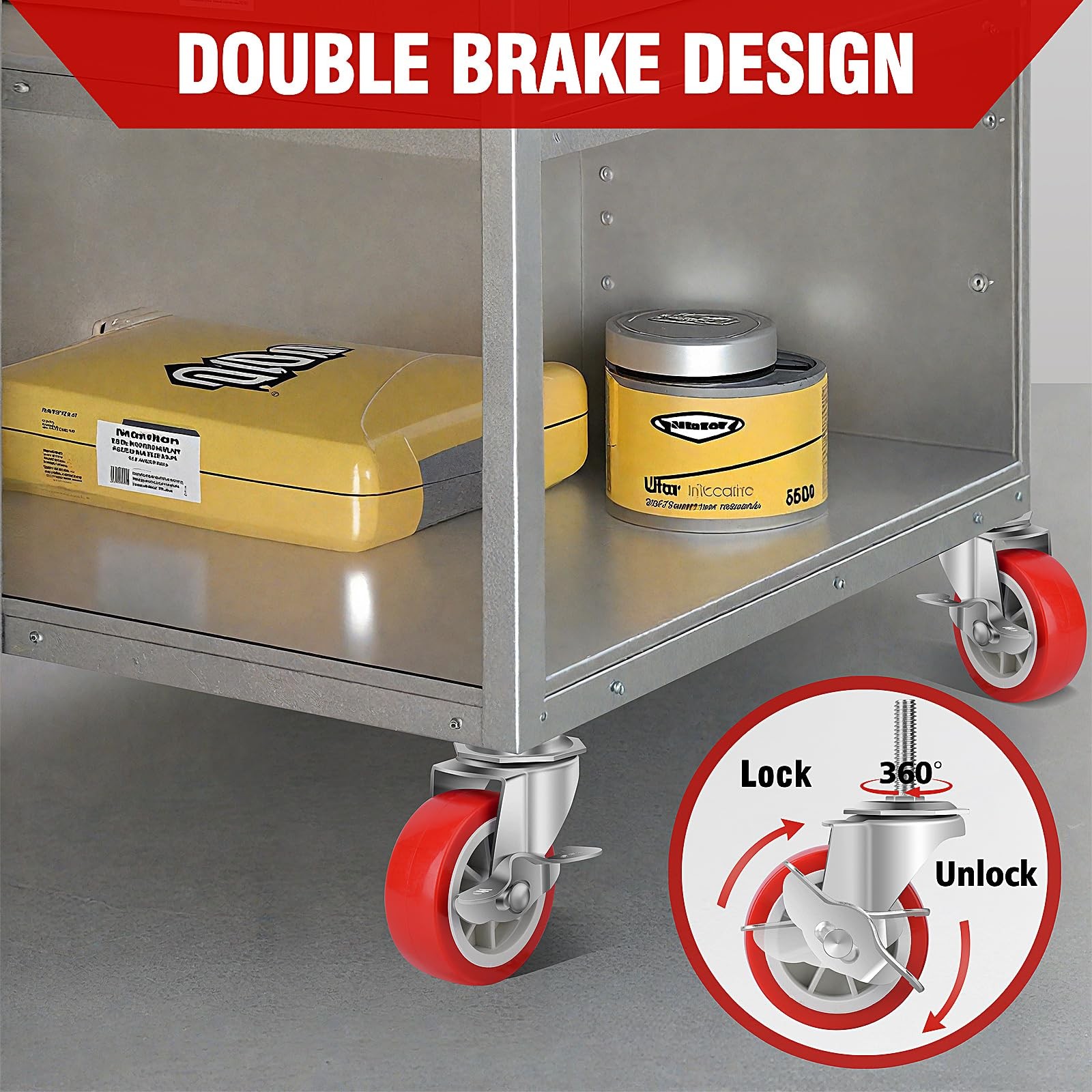 3 Inch Caster Wheels Threaded Stem Casters Set of 4 Heavy Duty Swivel Wheel