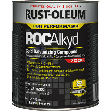 Rust-Oleum 206194T 1 Qt. Gray Solvent Galvanizing Compound