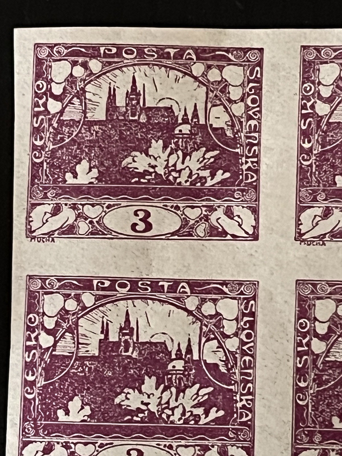 CZECHOSLOVAKIA - 1918, 12 Imperforated Blocks - MNH