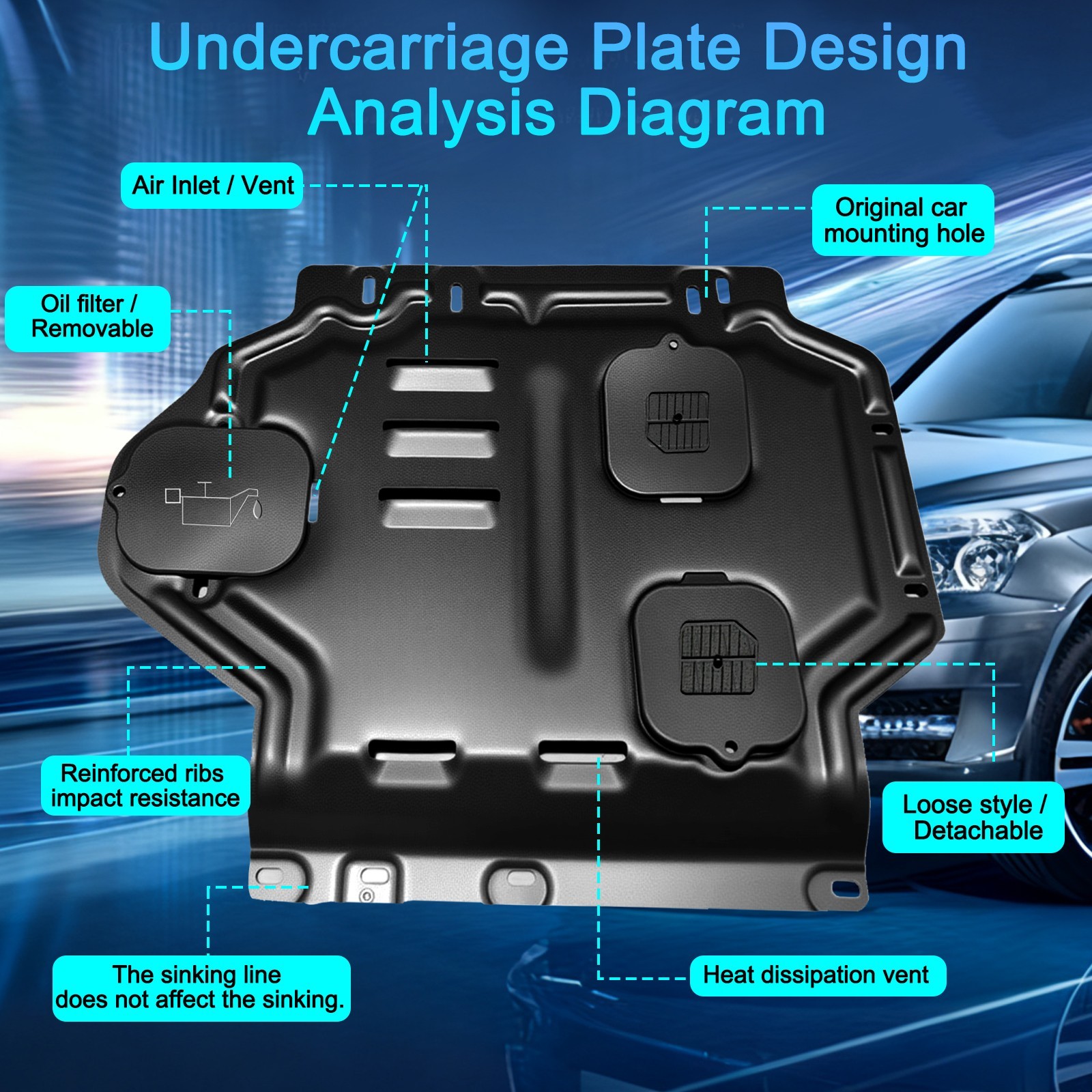 Front Skid Plate for Toyota Corolla 2019-2025 Engine Splash Shield Heavy Duty PV