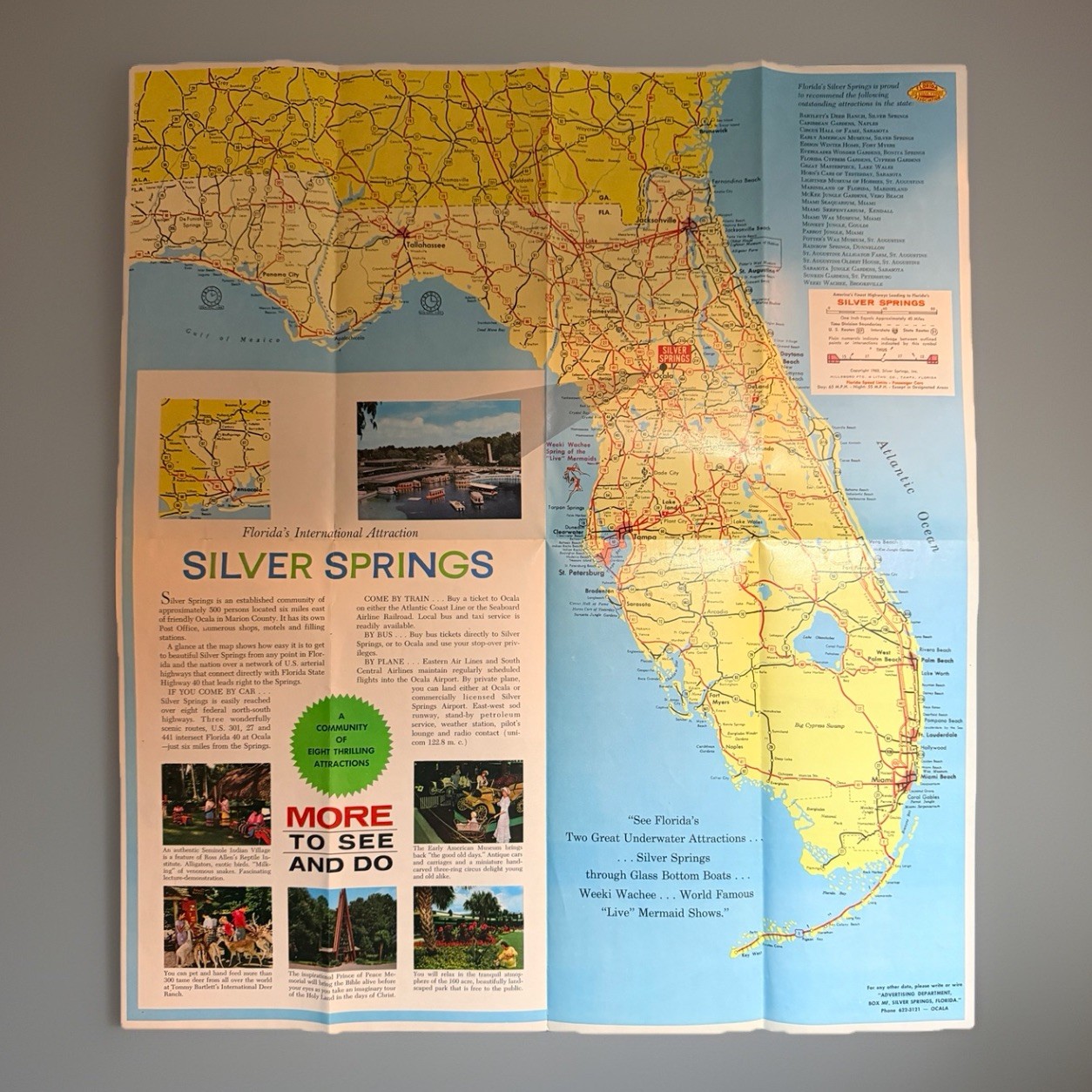 1950s Florida Travel Brochure Lot Maps Weeki Wachee Silver Springs Vtg