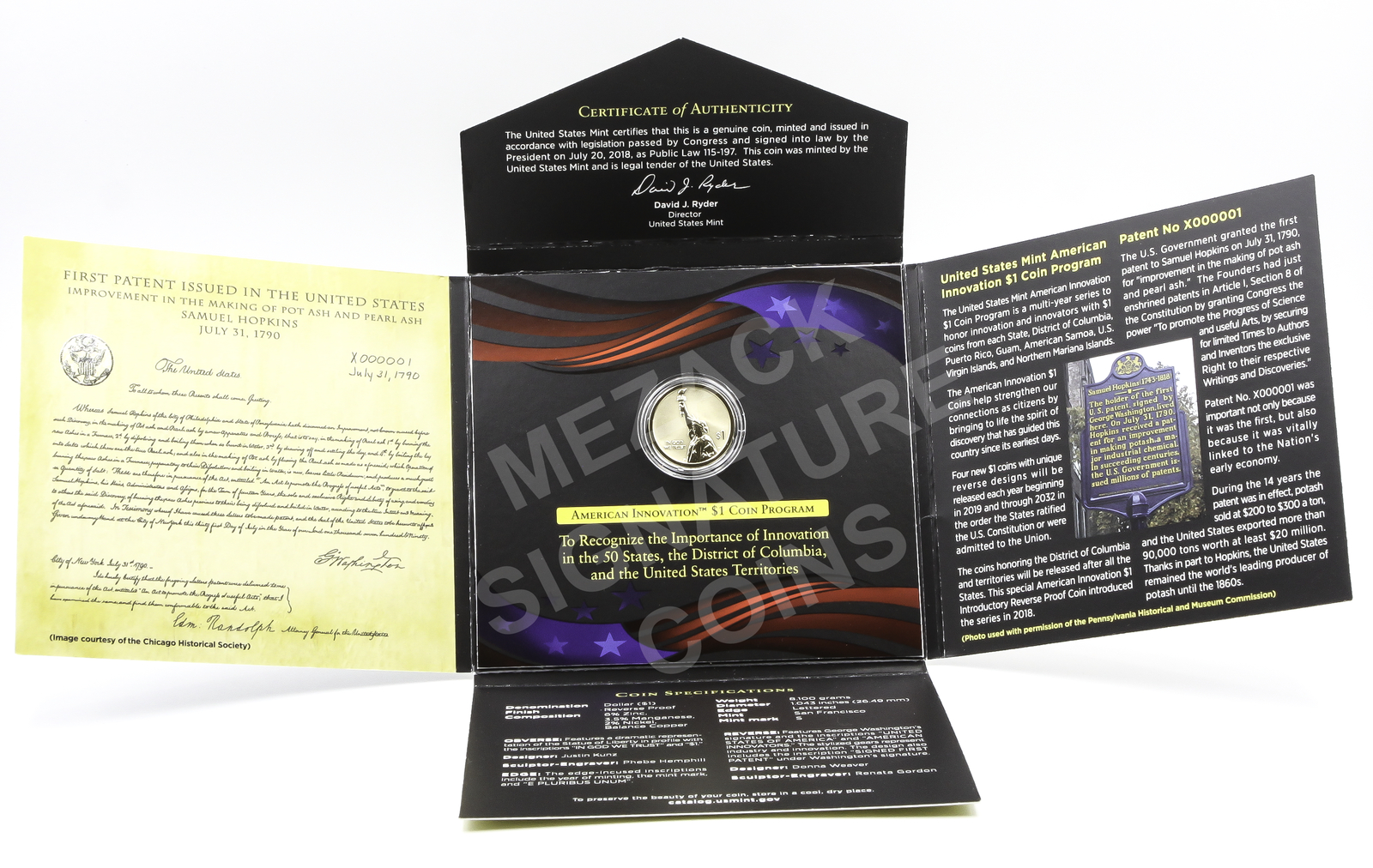 2018 American Innovation Introductory $1 Reverse Proof Coin OGP Limited edition