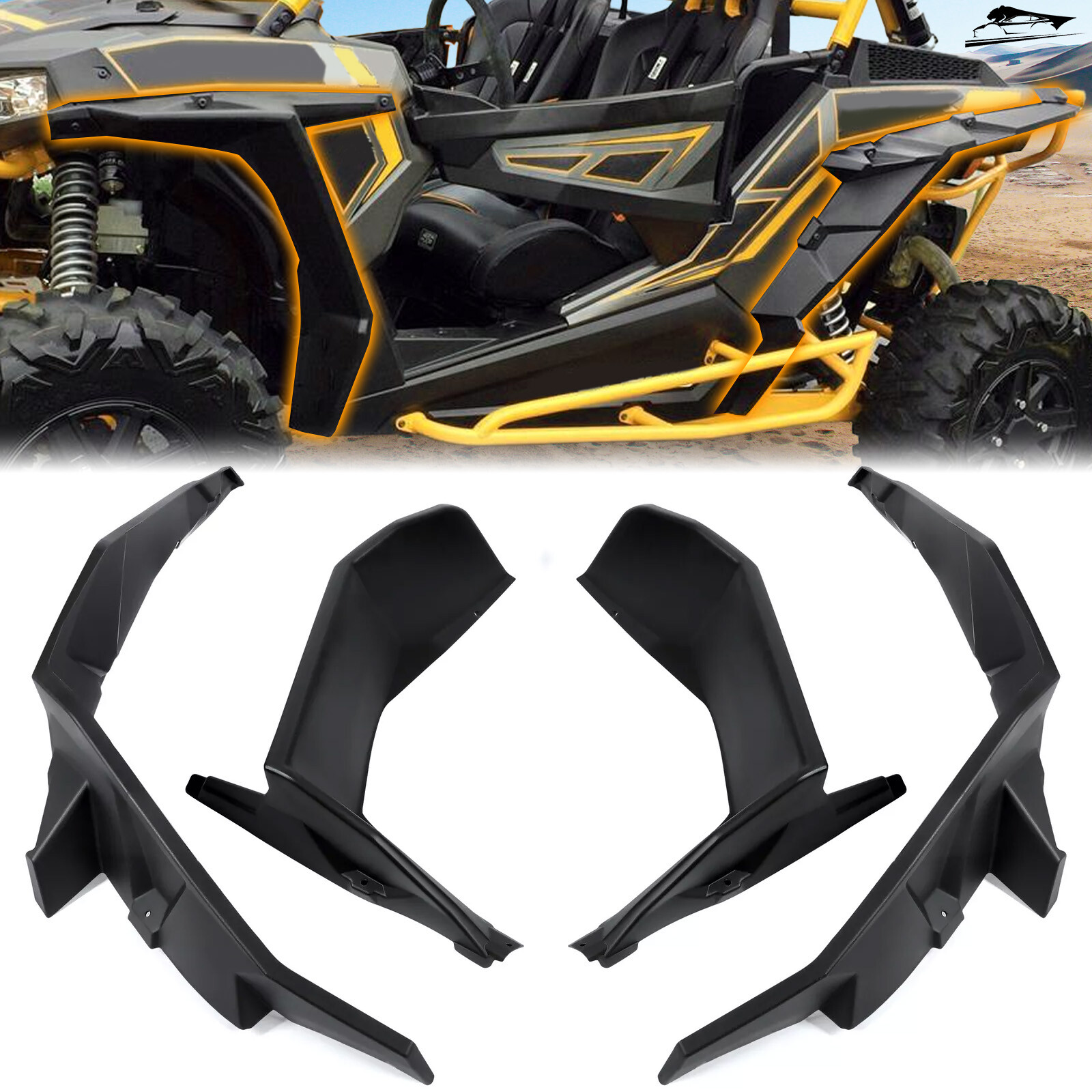 For Polaris RZR XP 1000 2014-2023 Fender Flares Mud Flaps Front & Rear Extended
