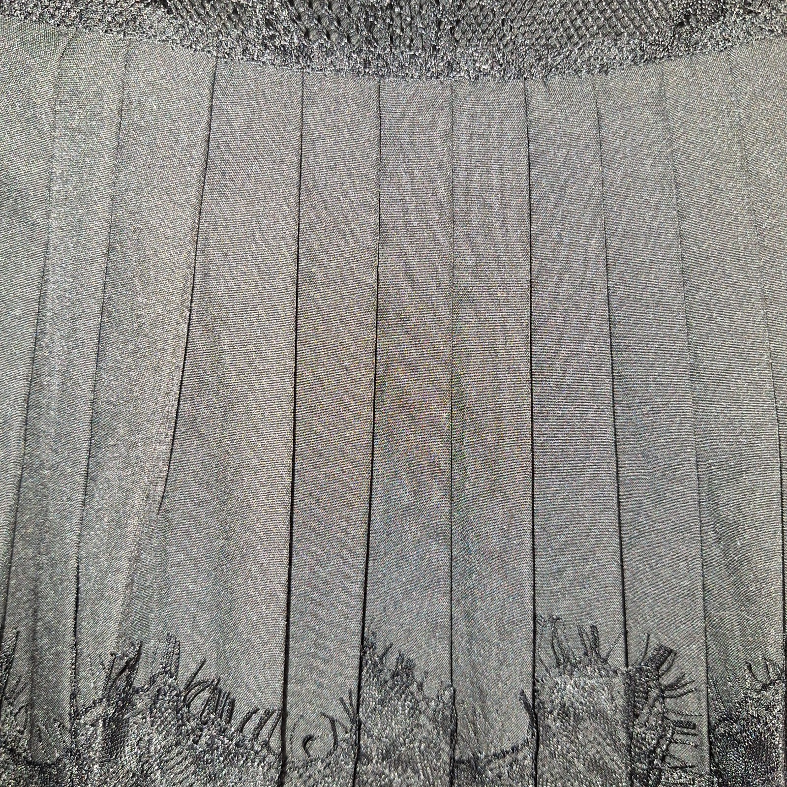 Black Y2K-style Lace Mini Skirt Pleated Ruffle Trim M Coquette Fairy Grunge Punk