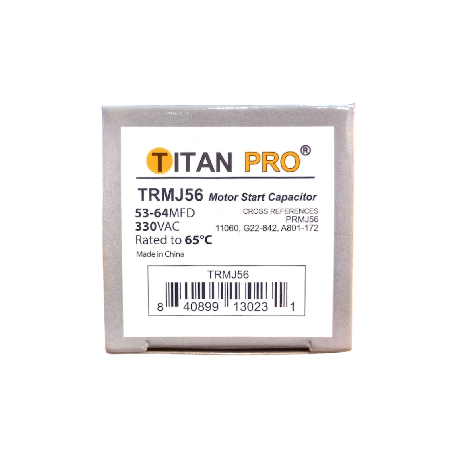 Titan Pro TRMJ56 Motor Start Capacitor. 53-64 MFD UF / 330 VAC