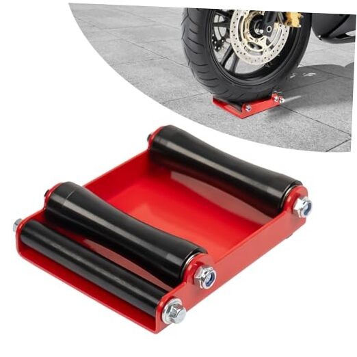 Motorcycle Wheel Cleaning Stand, Bike Wheel Roller Stand for Red and Black