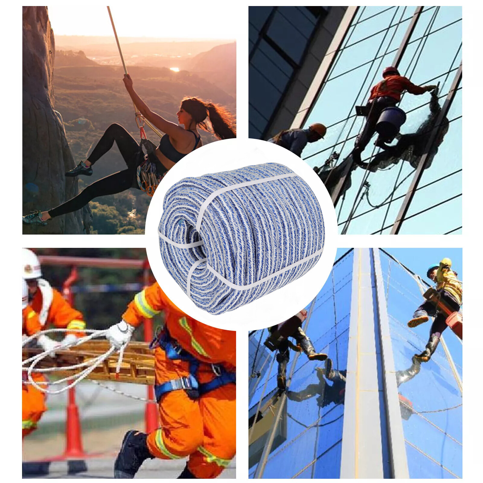 Arborist Tree Climbing Rope 3/4" 20000Lbs 24 Strand Braided Polyester Rope