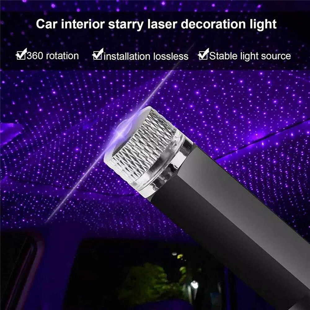 Car Interior Roof LED Star Light USB Atmosphere Starry Sky Night Projector Lamp