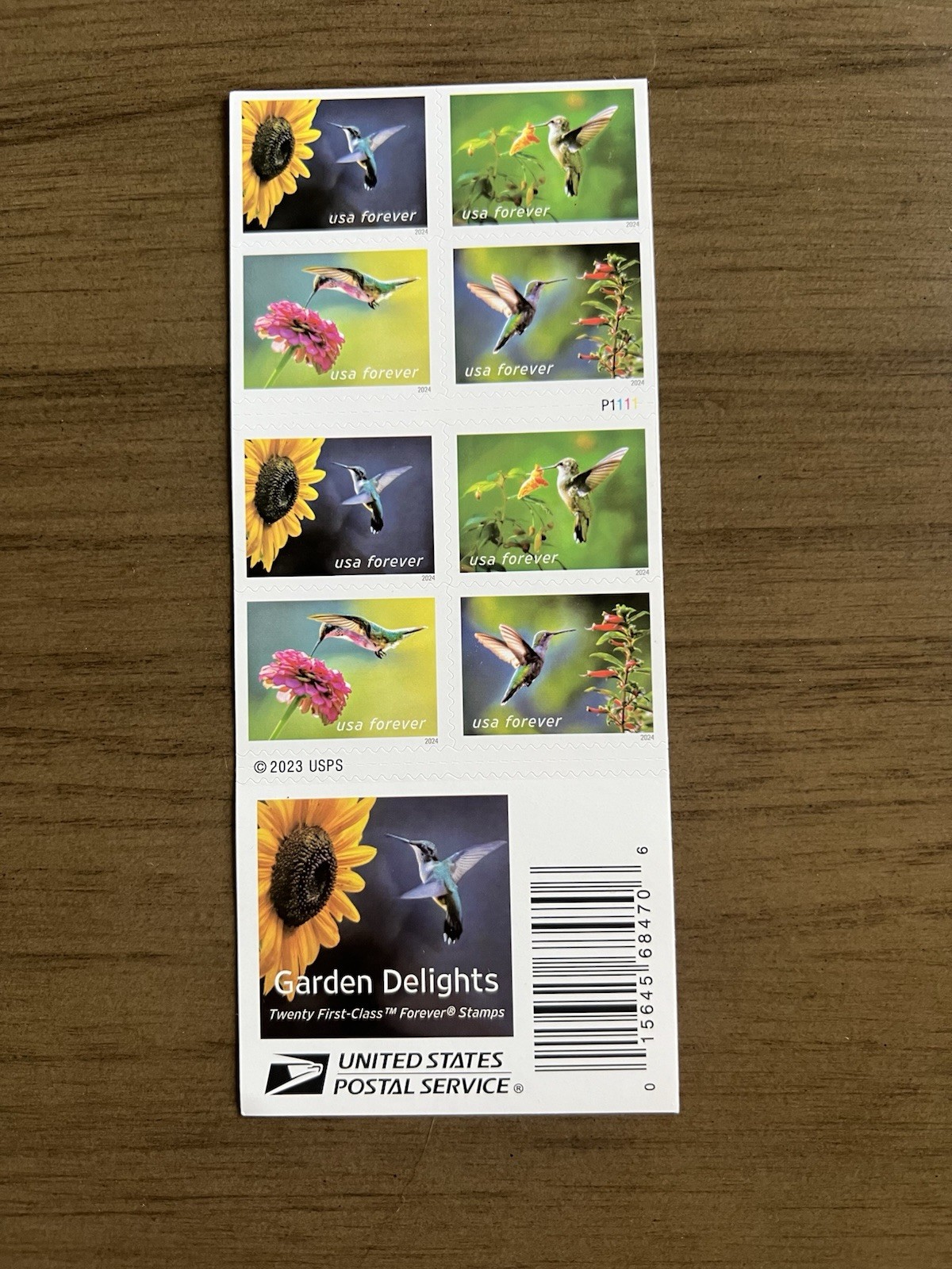 Pane of 20 Garden Delights Stamps USA Forever