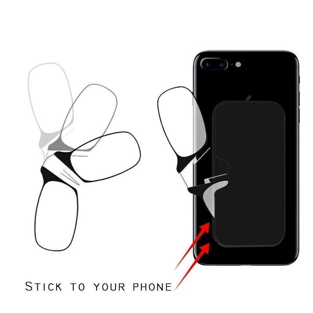 2PCS Anti-fatigue Ultra Thin Reading Glasses Nose Clip Optics Presbyopic+2.0+2.5