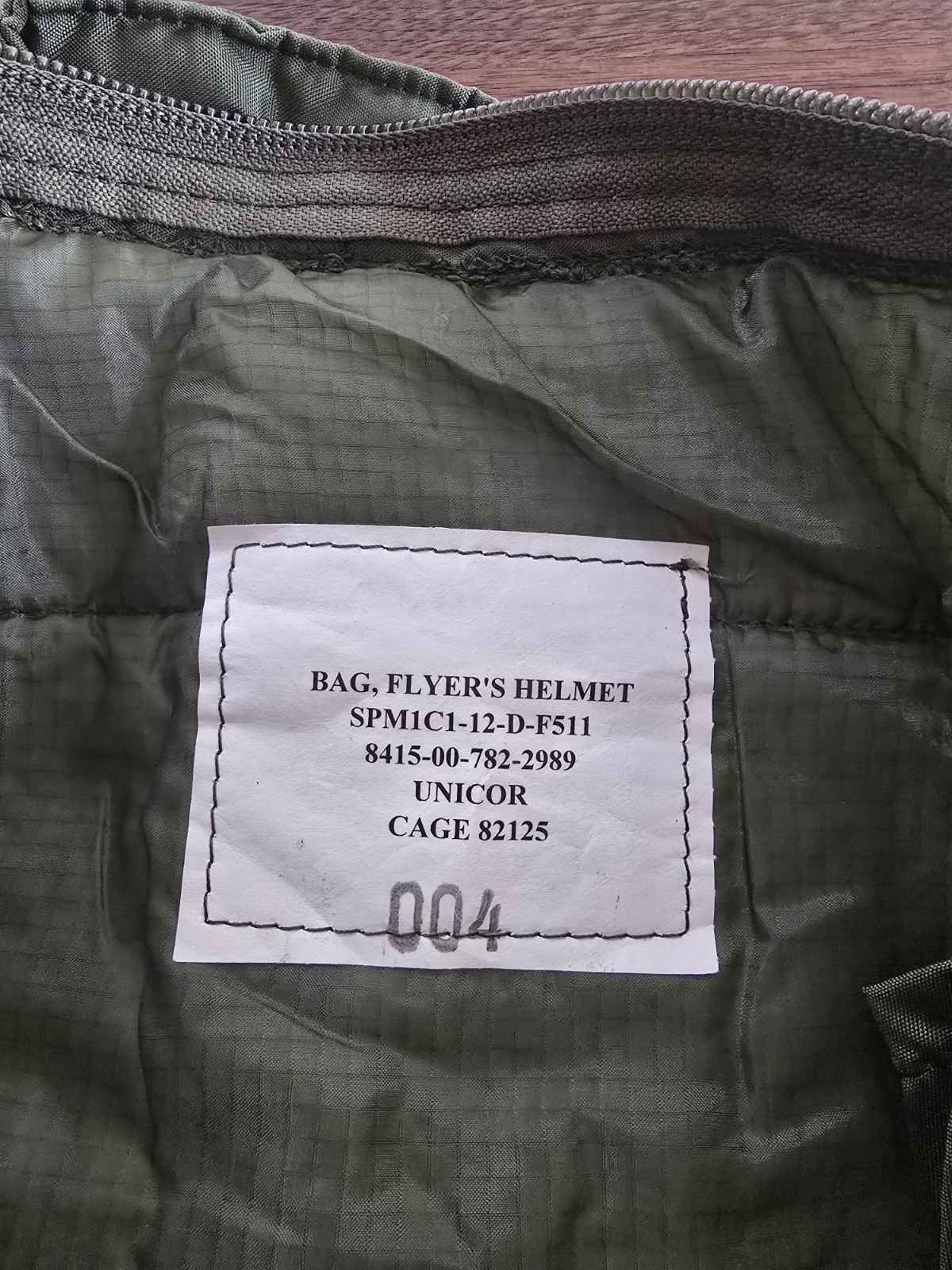 Flyers Helmet Bag 8415-00-782-2989 Unicor Nylon 2000s EXC