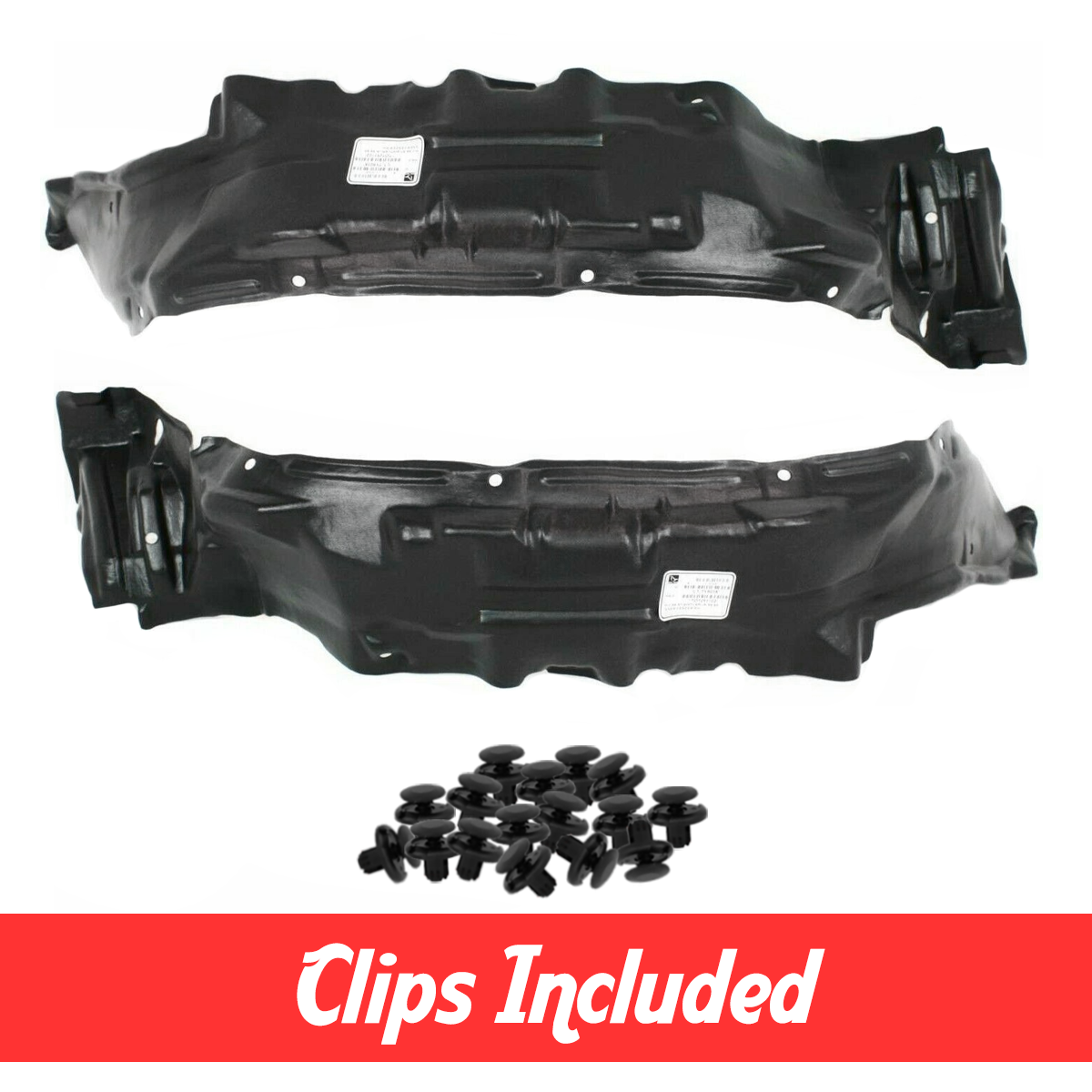 Front Left & Right Fender Liner Set w/ Clips For 1989-1995 Toyota Pickup 4WD