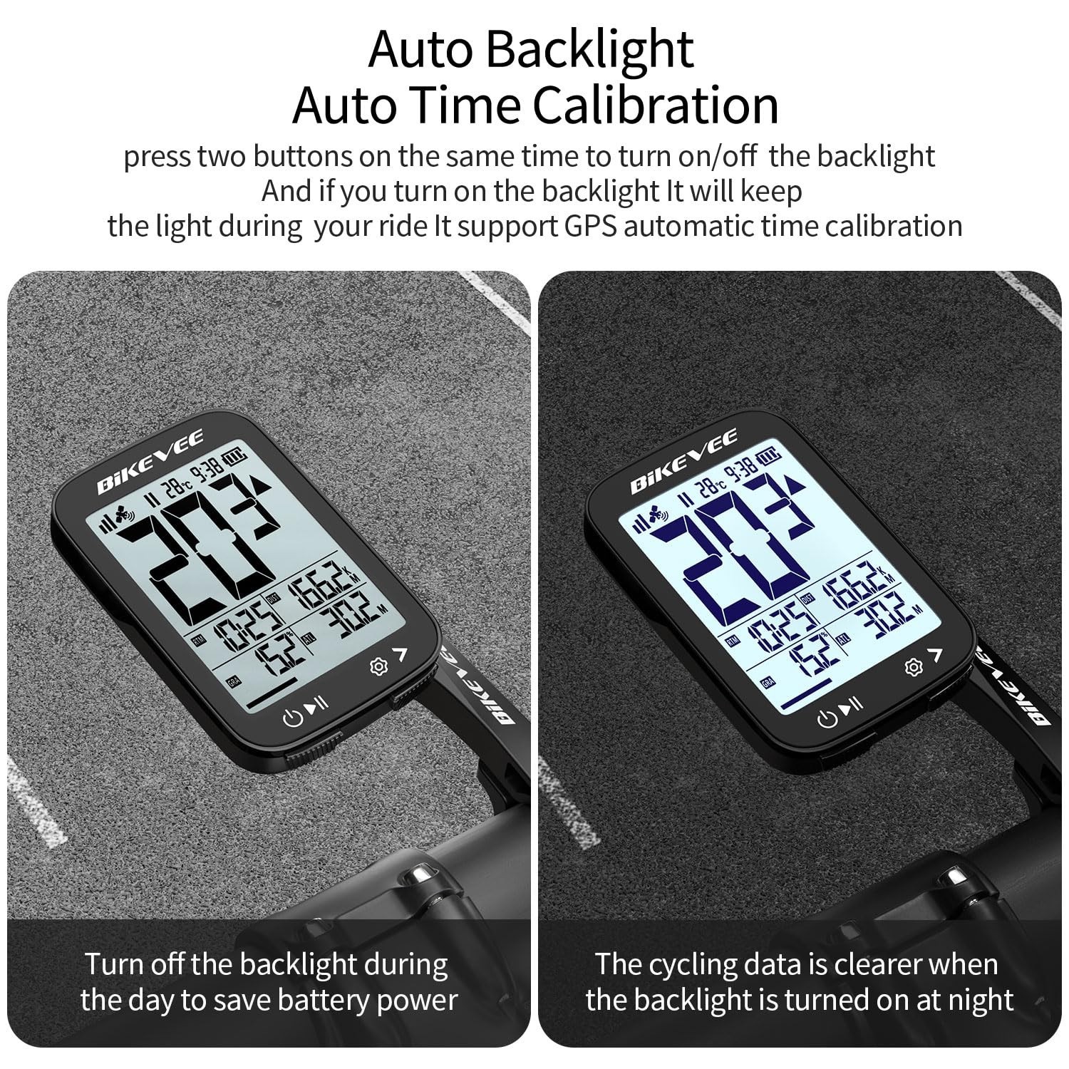 Wireless GPS Bike Computer Auto Start/Stop 2.4" LCD Waterproof Cycle Speedometer