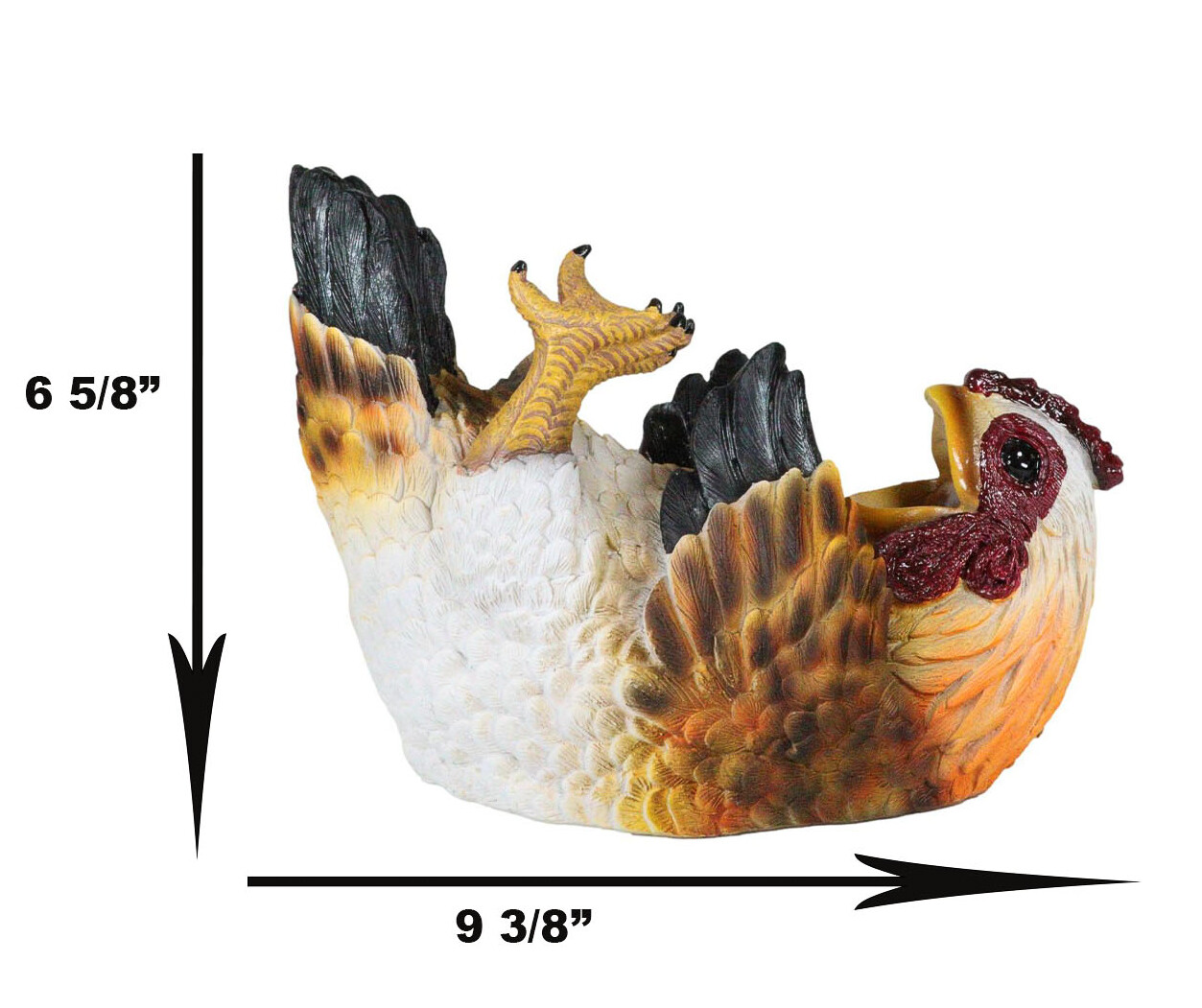 Country Farm Drunken Hen Chicken Wine Holder Bottle Caddy Figurine 9.75" Long