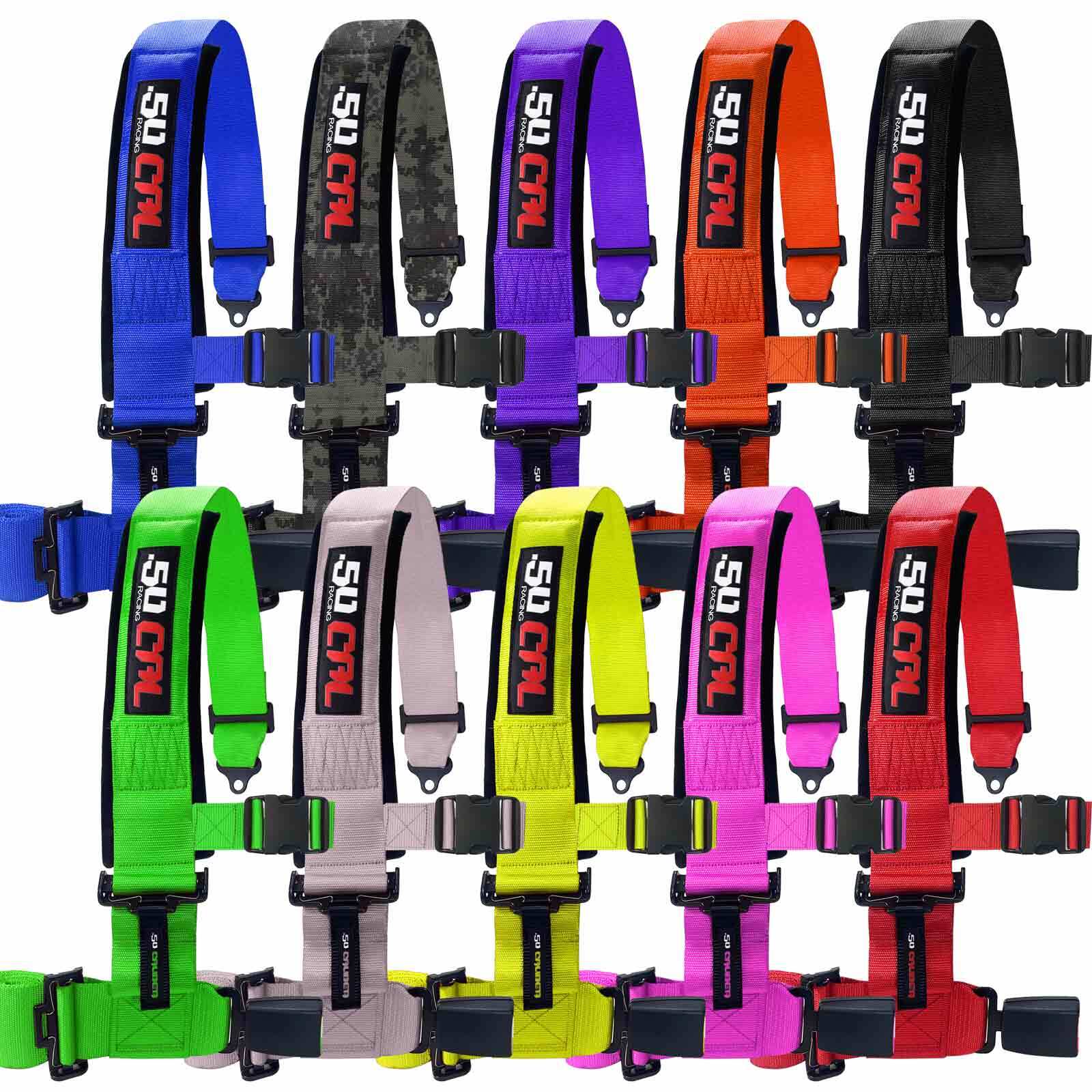 2 & 3" Racing Harness seat belt 4 & 5 point safety harnesses 10 color options