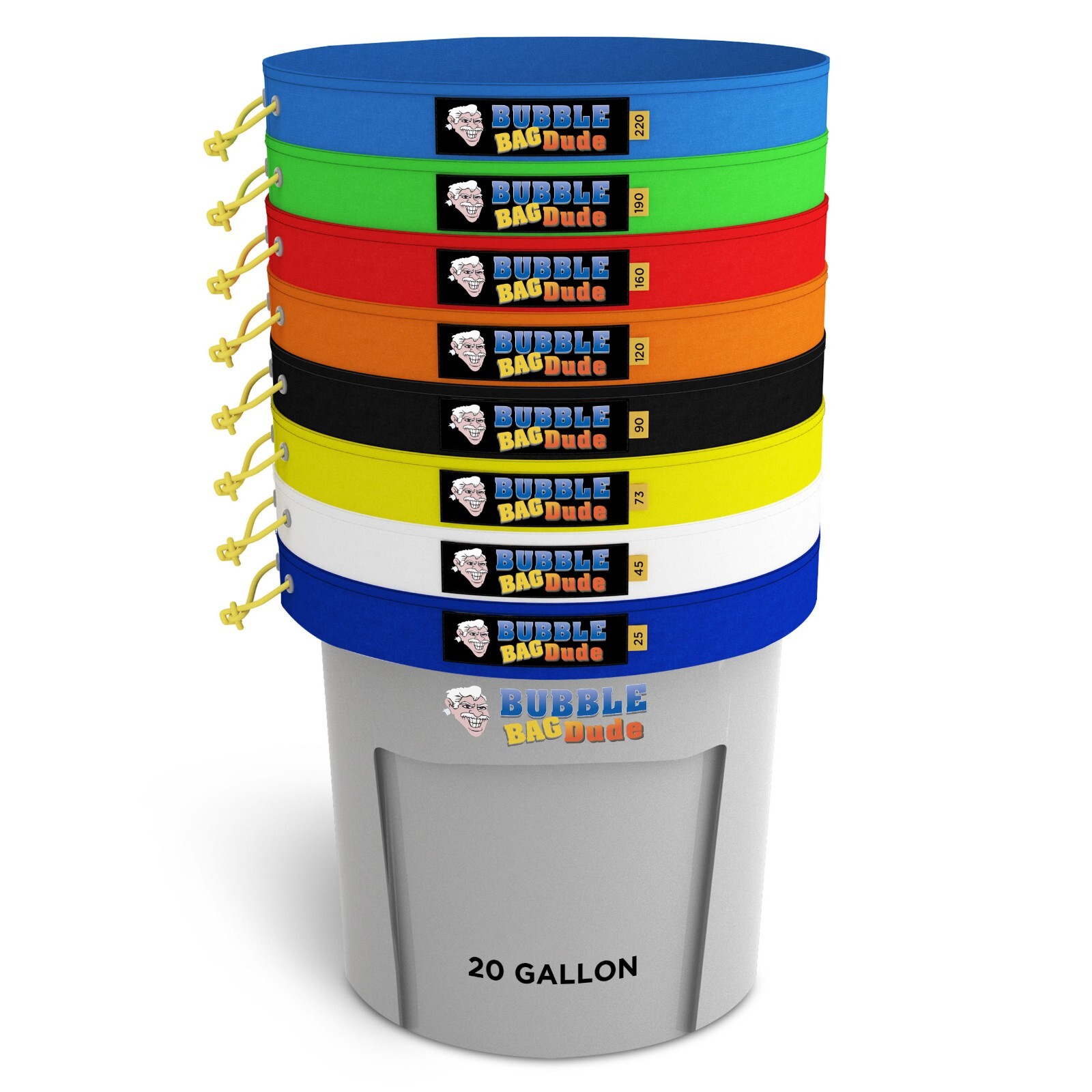 BUBBLEBAGDUDE 20 Gallon 8-Bag Bubble Hash Extraction Kit Ice Water Bags