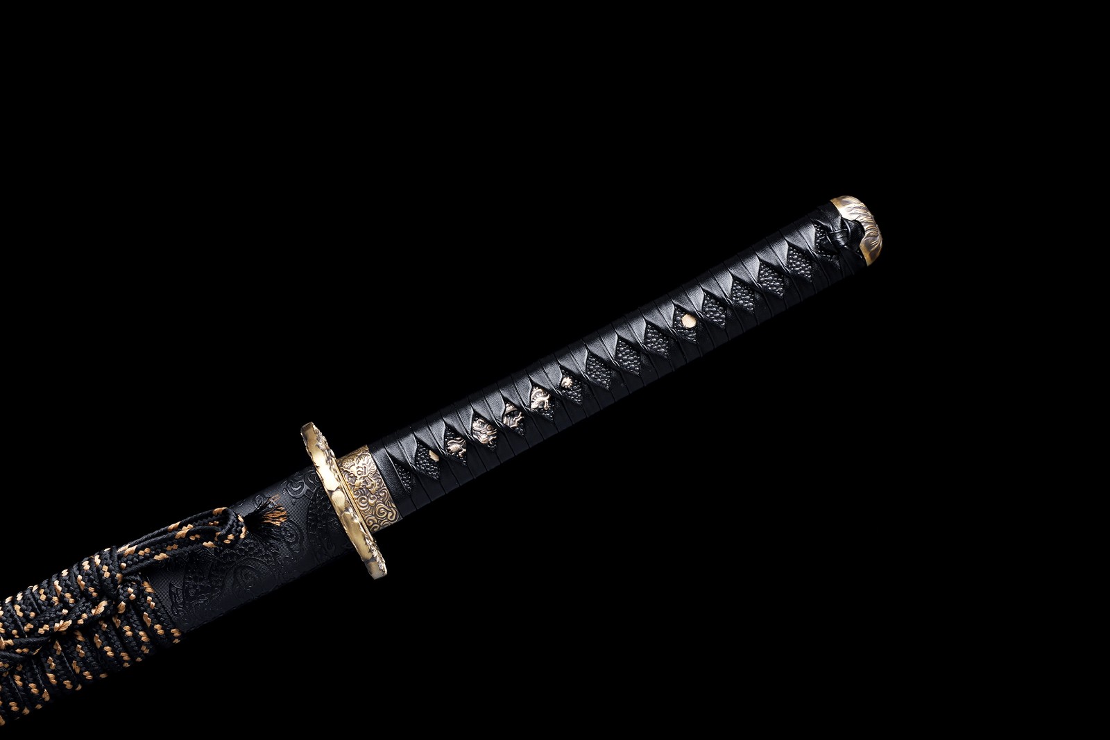 Handmade Full Tang Japanese Samurai Katana Sword Damascus Folded Steel Sharp