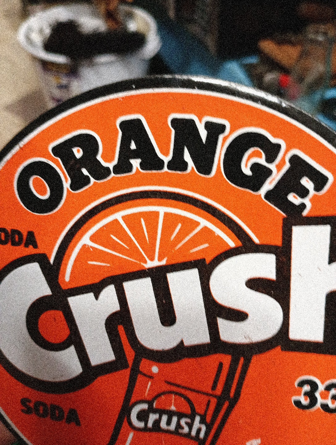 Round Porcelain Orange Crush Soda Sign