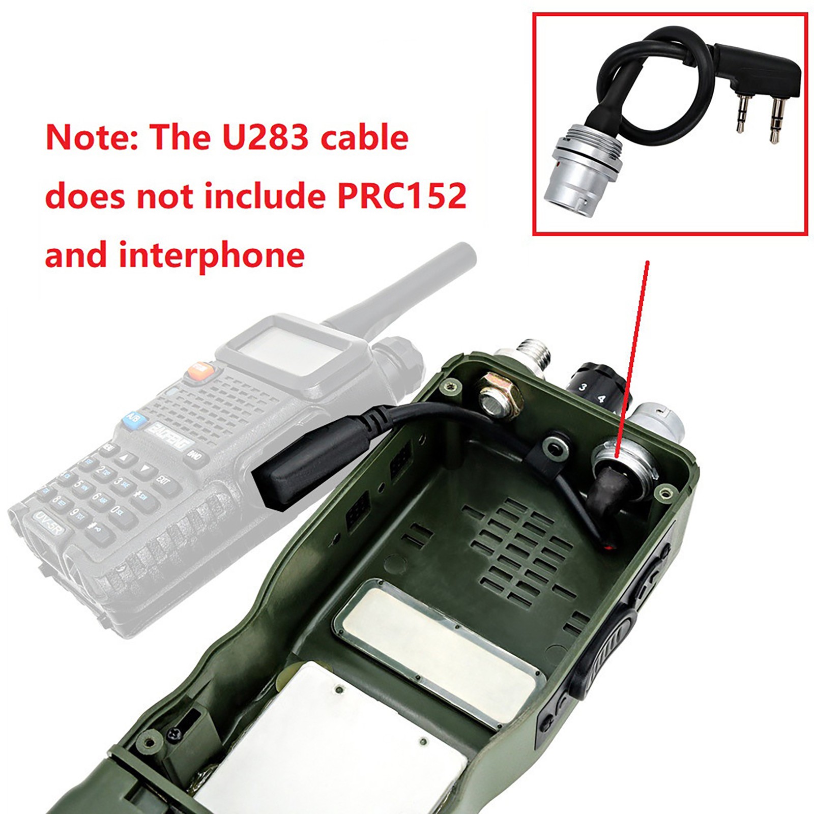 Plug to for Kenwood Socket Adapter 6Pin Cable for AN/PRC 148 152A Walkie-Talkie
