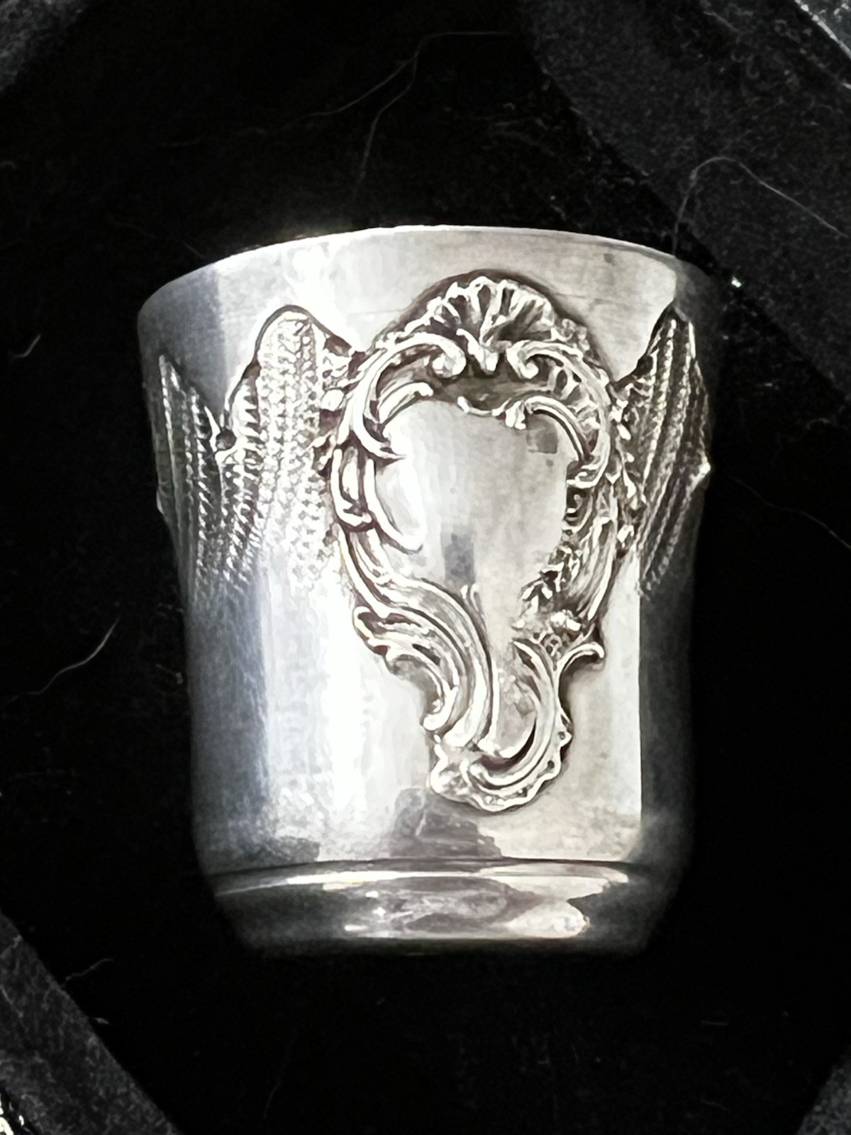 Antique Victorian French Sterling Silver Julep Cup Timbale Floral Hallmarked