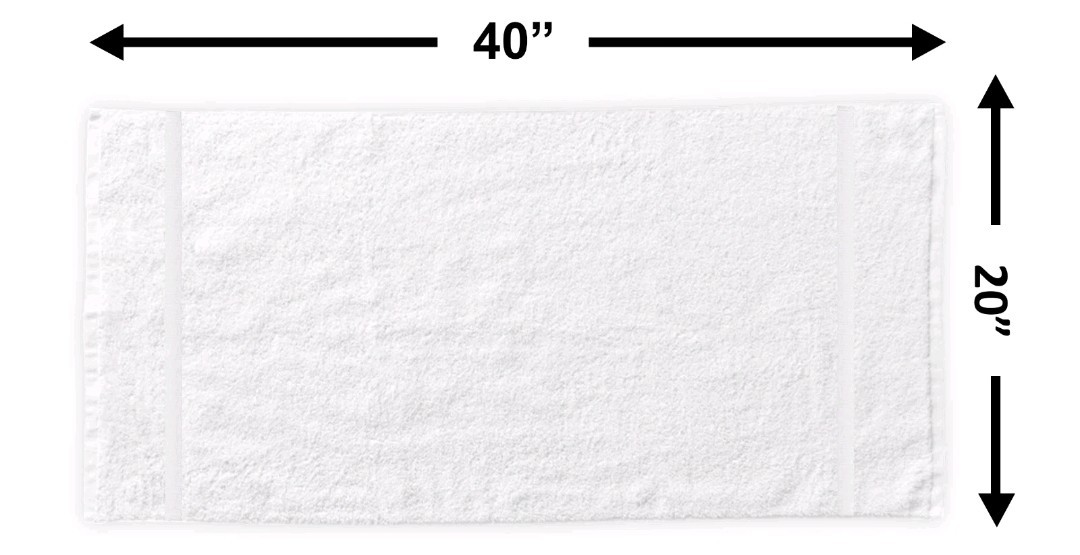 1 DOZEN 100% White Cotton Bath Towels 20x40. for Hotel Gym Spa Salon. CLEARANCE