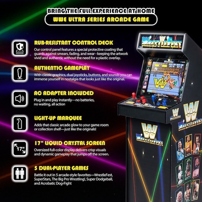 Arcade Classics WWE Ultra Series Arcade Home Electronic Game with 17 Inches Scre