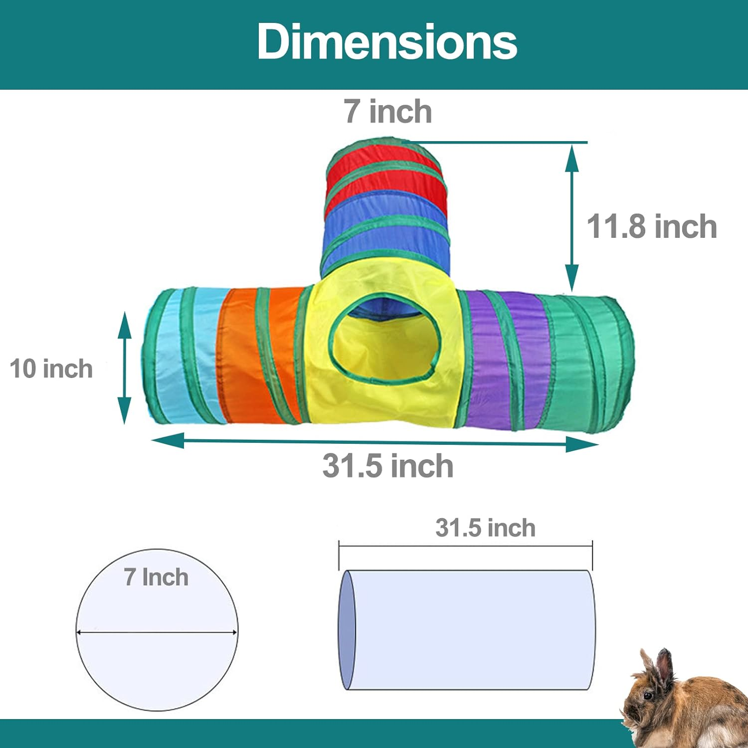 Rabbit Toys, Bunny Tunnels and Tubes with Chew Toys for Grinding Teeth Apple Sti