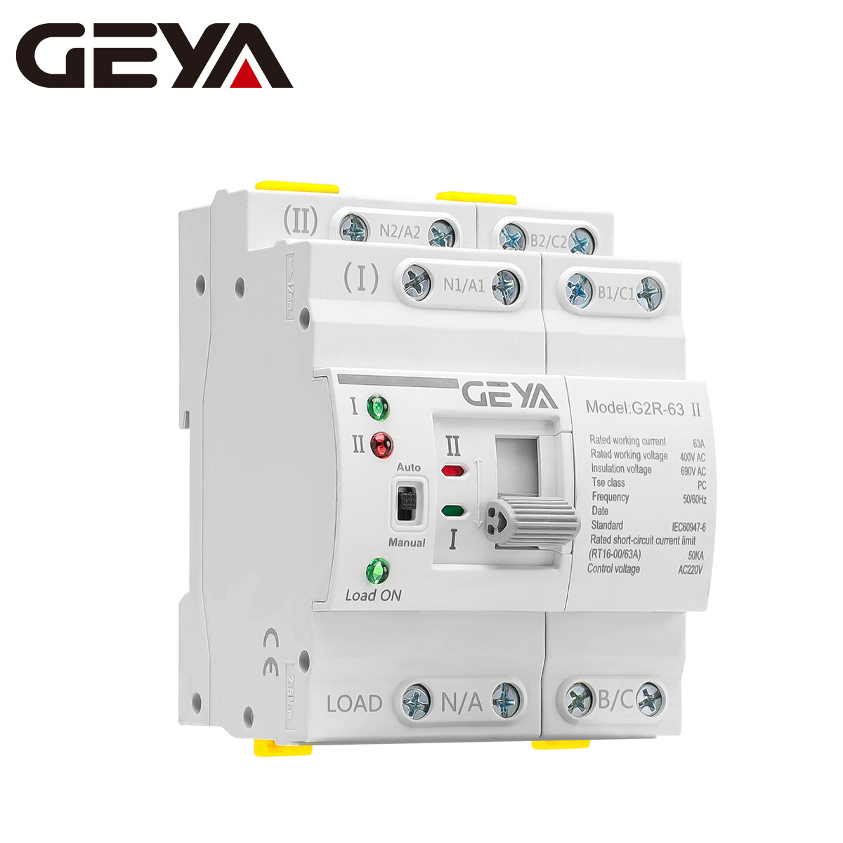 GEYA Mini Dual Power 4P 63A 220V Automatic Transfer Switch For Grid PV Solar