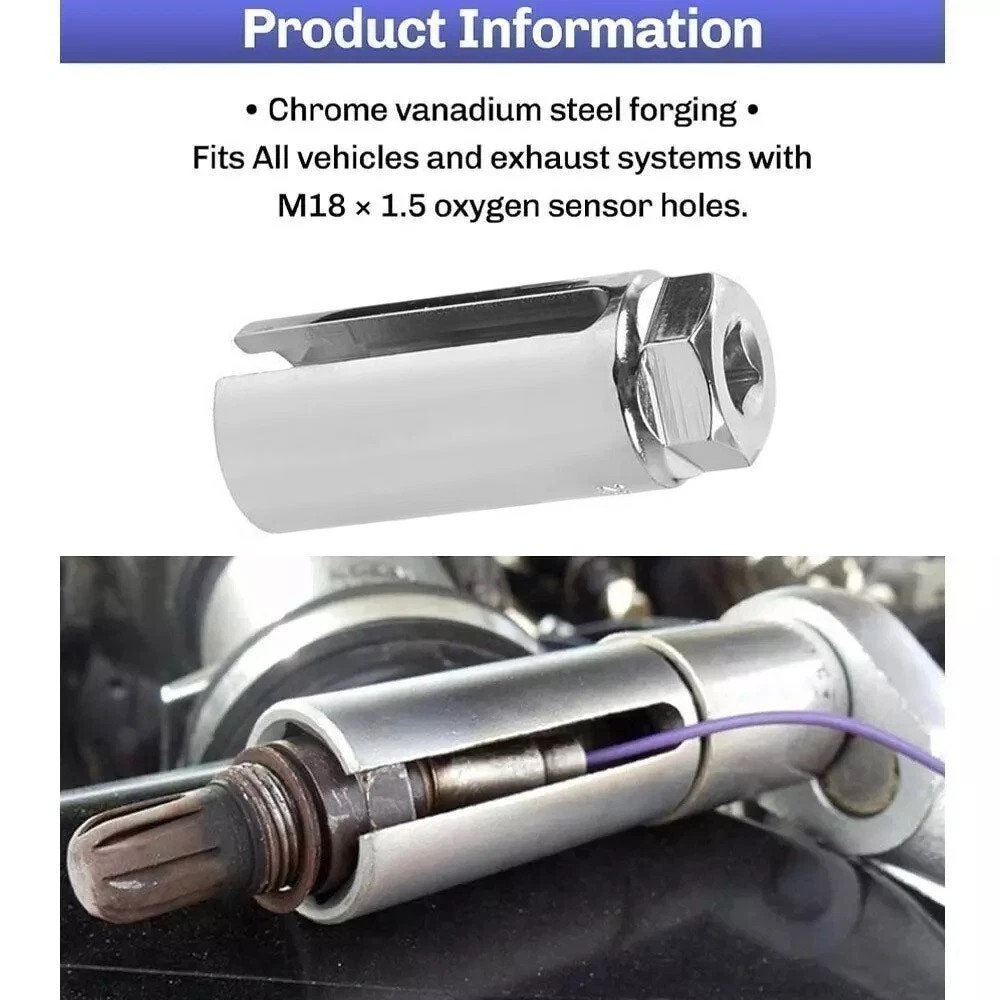 O2 Oxygen Sensor Socket Thread Chaser Set 5PCS O2 Sensor Wrench Removal Tool Kit