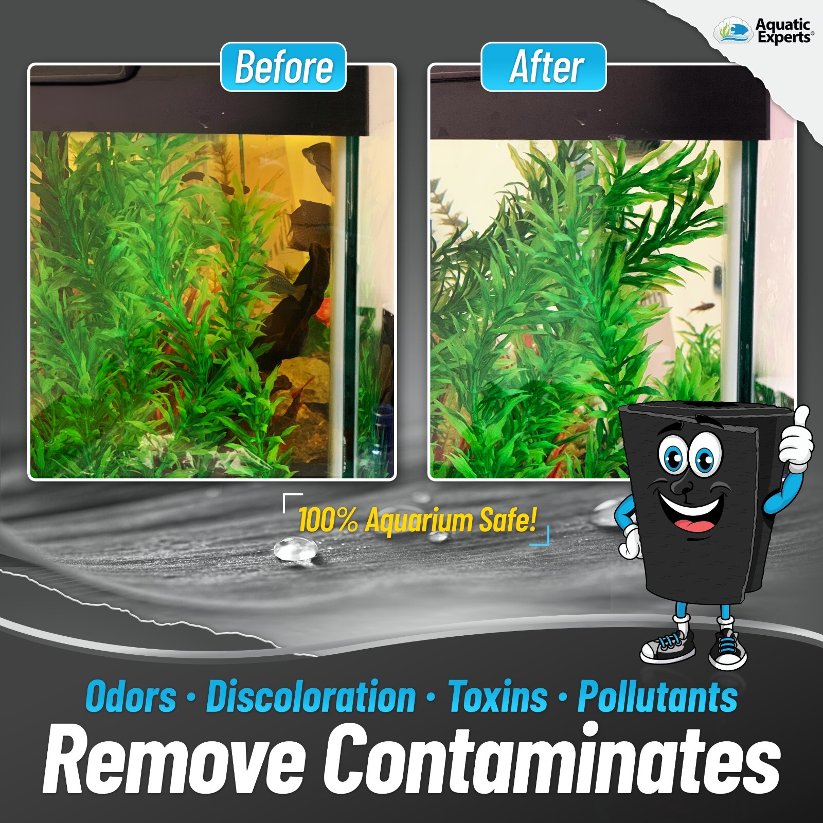 Carbon Infused Filter Pad Media for Crystal Clear Aquarium Tank - 3\8"-1/2"Thick