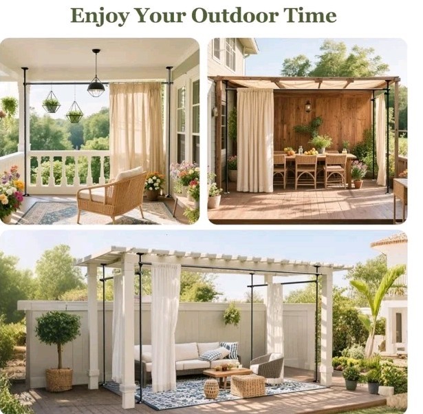 Goovilla Room Divider for Room Separation, Tension Curtain Rods No Drilling,...