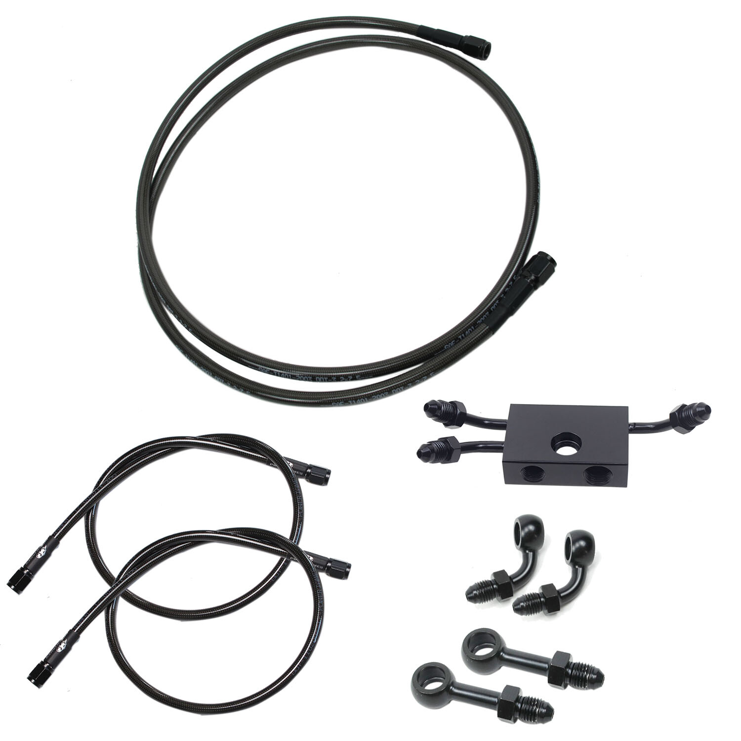Smoky Black Brake lines Kit for Harley 14-17 Low Rider with ABS Dual Disk