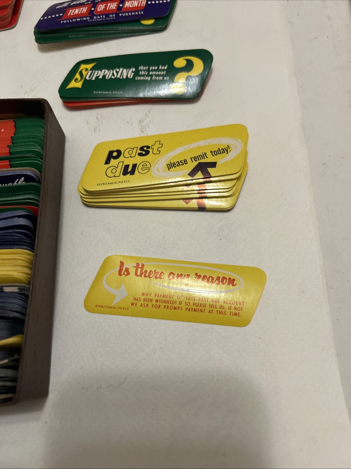 Vintage 1950's Past Due Bill Reminders - Dozens Lick & Stick Style Labels - NOS!