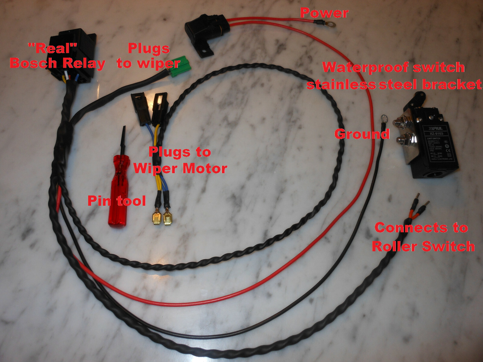 Corvette C3 1968 Electric Conversion Windshield Wiper Door Actuator Kit