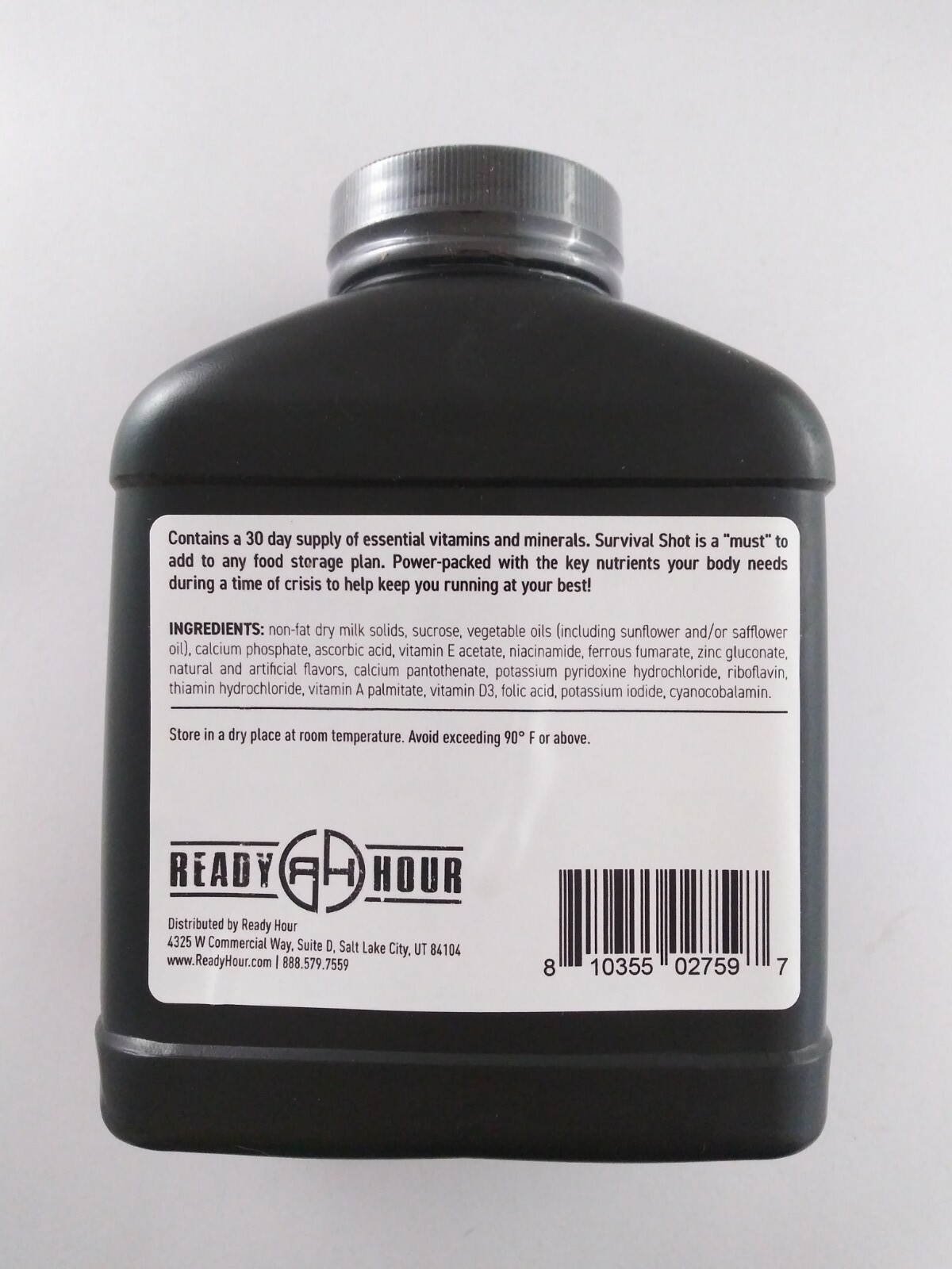 Survival Shot 180 Emergency Food Prepper Tablets Ready Hour 10-year Shelf Life