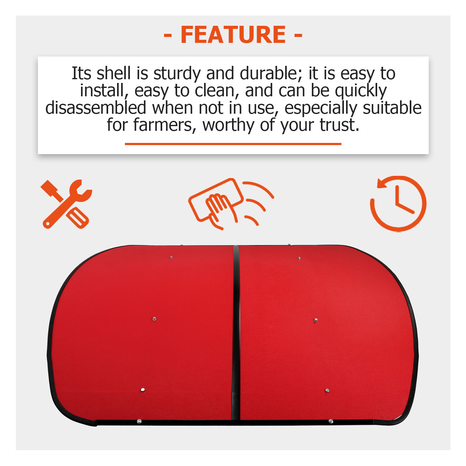 Tuff Top Tractor Canopy for ROPS 52 x 52 Red Sun Shade