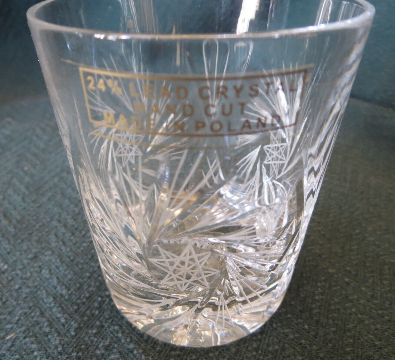 Gorgeous Hand Cut 24% Lead Crystal Tumble Up Carafe Pinwheel Made in Poland