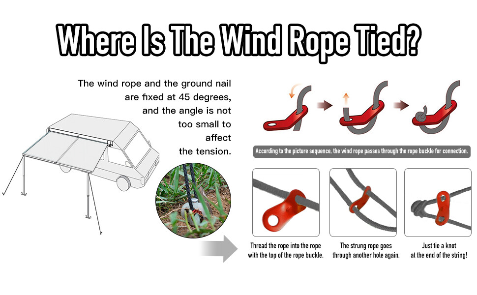 5.2X8.2' NOVSIGHT Car Side Awning SUV Rooftop Tent Sunshade for Outdoor Camping