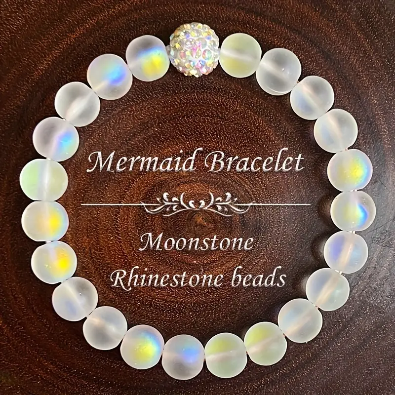 Delicate 8mm Glowing Moonstone Healing Reiki Crystal Stone Handmade Bracelet