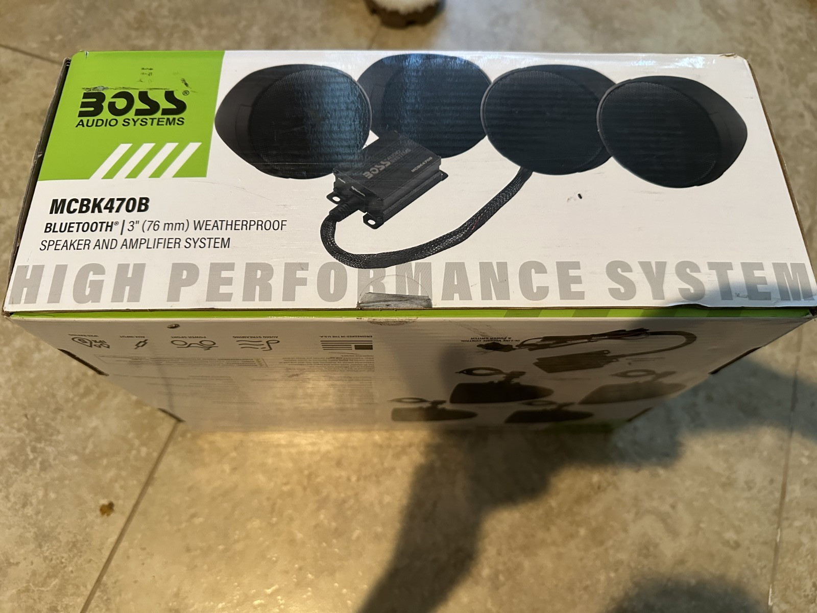 Boss Audio Systems MCBK470B Bluetooth 3" (76mm) Weatherproof Speaker & Amplifier