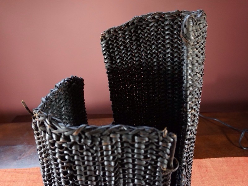 New Guinea Cuirass Armor Woven Rattan, sword, spear