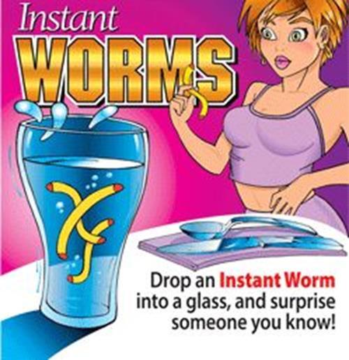 4 INSTANT MAGGOT WORMS - Prank Drink Magic Trick Gag Novelty Joke