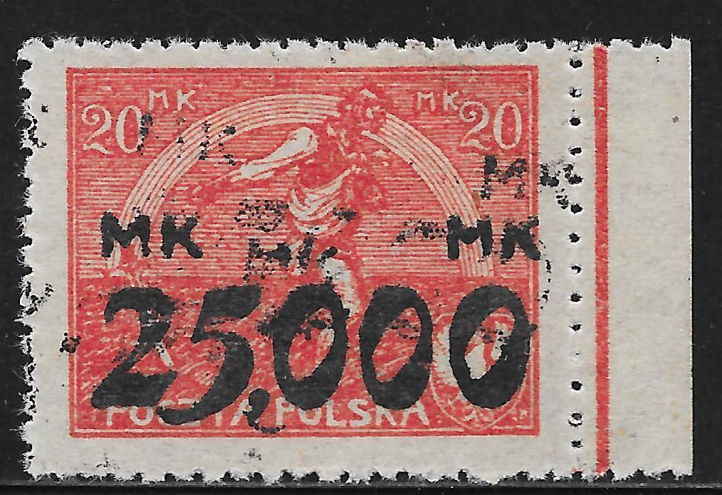 Poland stamps 1923 MI 186 DOUBLE PRINT   MNH  VF